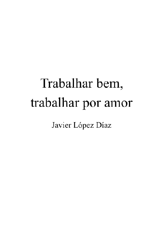cover-image, Trabalhar bem, trabalhar por amor (v2)