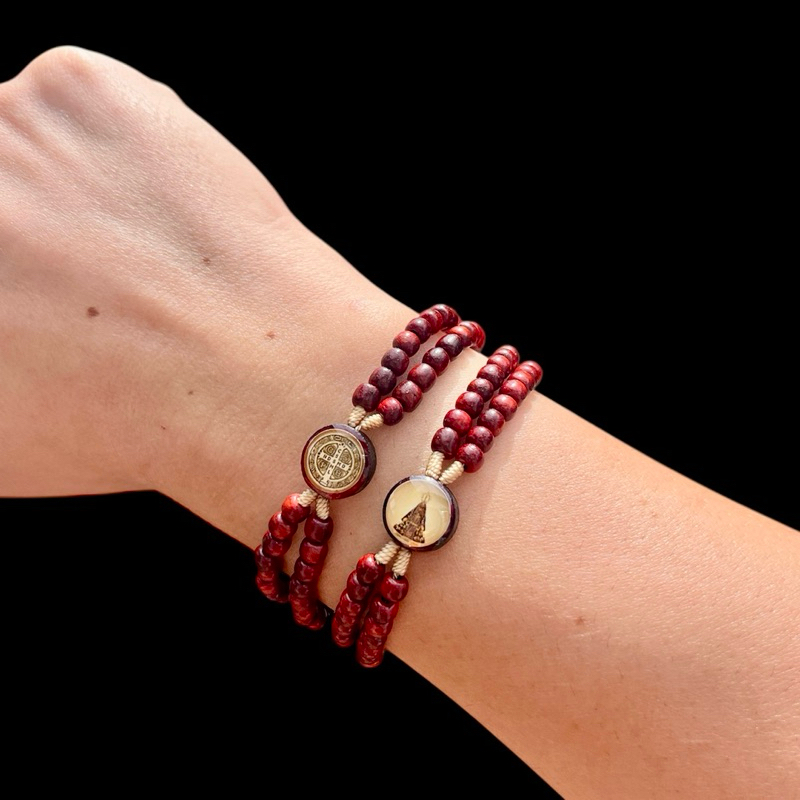 Terço Pulseira de São Bento e Nossa Senhora Aparecida